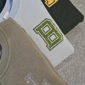 Kids. Children. Toddler Custom Glitter Initial/Team etc Varsity Sweatshirt. Jumper. Christmas. Birthday. Celebration