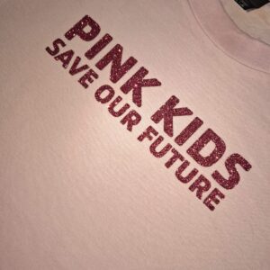 Pink Kids Glitter T-Shirt Save Our Future