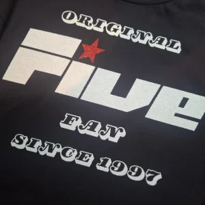 FIVE Reunion 2025 Tour glitter Tshirt. Fan since 1997.