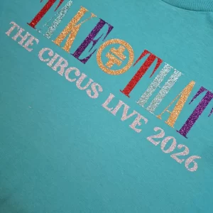 Take That inspired glitter Tshirt. The Circus Tour 2026 Multi