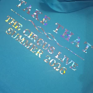 Take That inspired metallic mirror tote bag. The Circus Tour Summer 2026